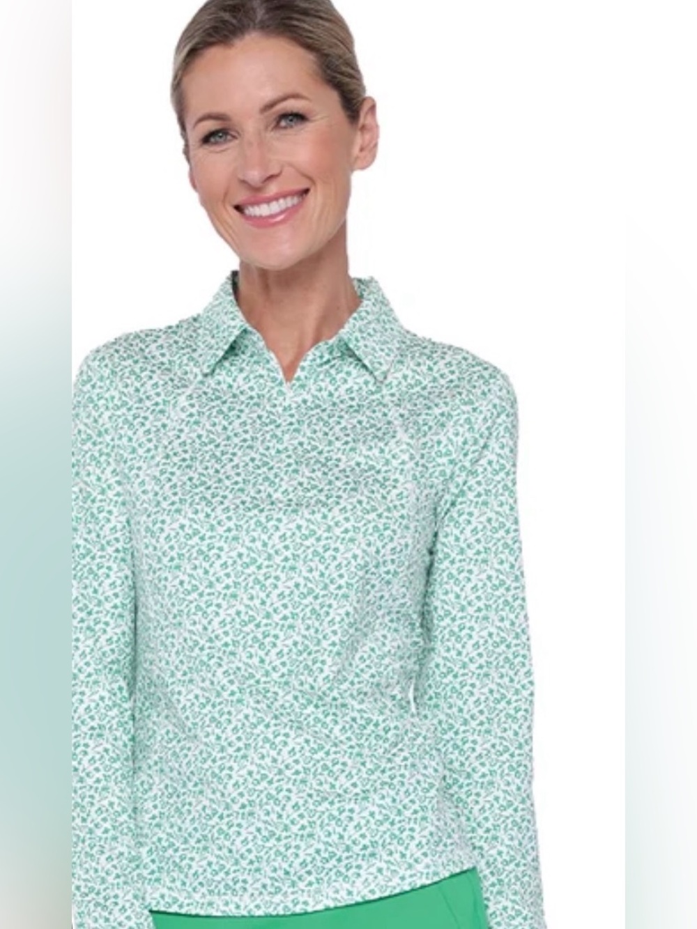Belyn Key Glacier Ditsy Floral Quarter Zip Pull Over Wimbledon Floral Print